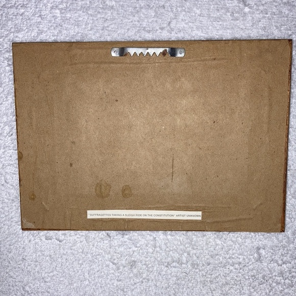 Early American framed print suffragettes sleigh ride on constitution 7x10 - Picture 6 of 7